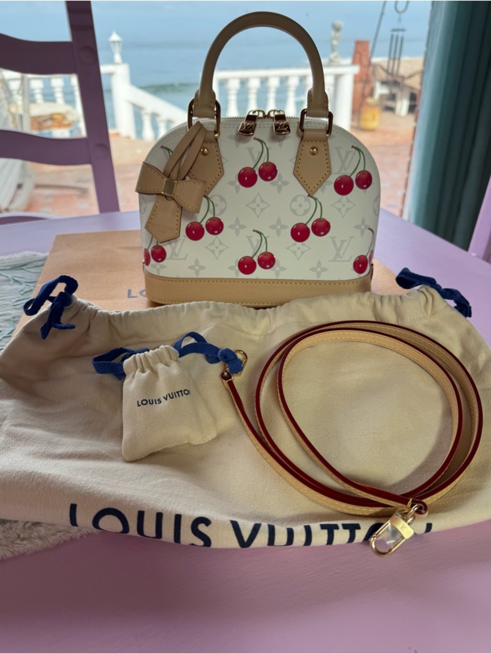 Louis Vuitton x TM Monogram Cerises Alma BB White - UNUSED!